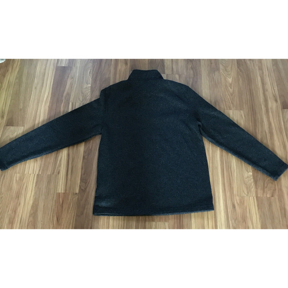 Izod Mens Charcoal Gray Half-Zip Pullover Sweater Medium Sweatshirt - Picture 2 of 6